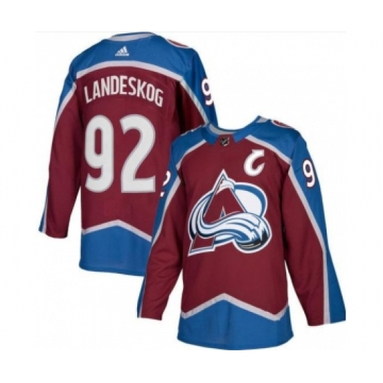 Men's Colorado Avalanche #92 Gabriel Landeskog Burgundy With C Stitched Jersey - Ujersey