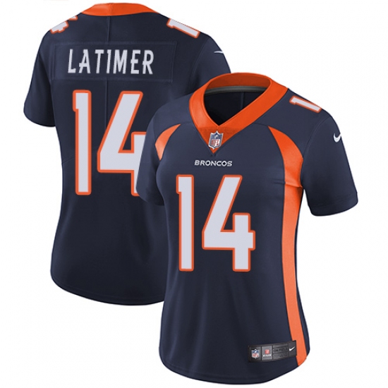 Women's Nike Denver Broncos #14 Cody Latimer Navy Blue Alternate Vapor Untouchable Limited Player NFL Jersey - Ujersey