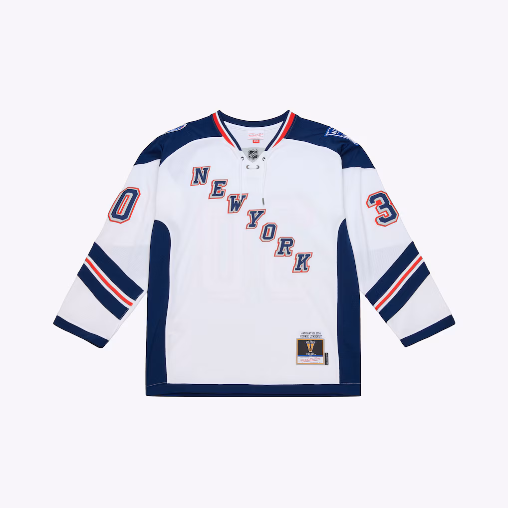 Men's New York Rangers Henrik Lundqvist Mitchell & Ness White 2014 NHL Stadium Series Power Play Jersey - Ujersey NHL