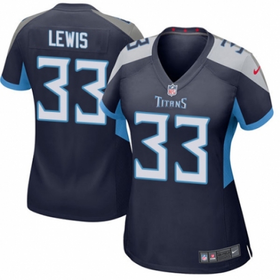 Women's Nike Tennessee Titans #33 Dion Lewis Game Navy Blue Team Color NFL Jersey - Ujersey
