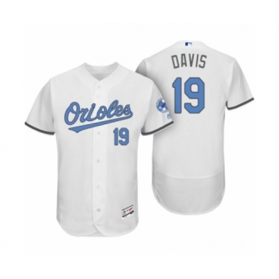 Men's Baltimore Orioles #19 Chris Davis White 2017 Fathers Day Flex Base Jersey - Ujersey