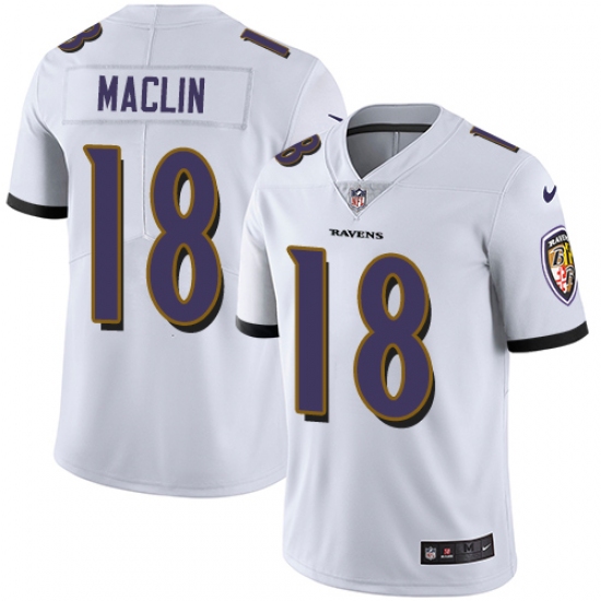 Men's Nike Baltimore Ravens #18 Jeremy Maclin White Vapor Untouchable Limited Player NFL Jersey - Ujersey