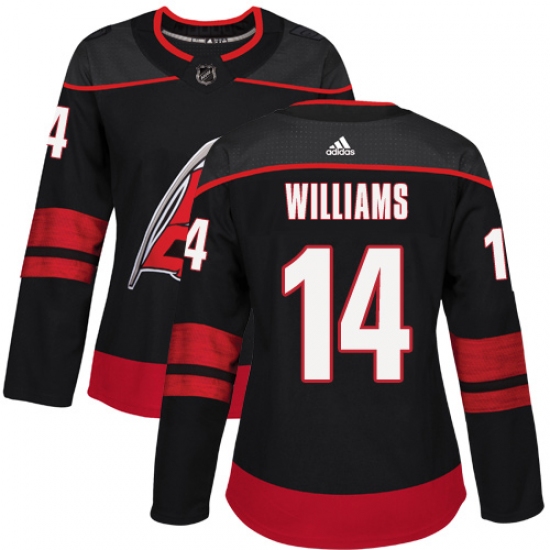Women's Adidas Carolina Hurricanes #14 Justin Williams Premier Black Alternate NHL Jersey - Ujersey