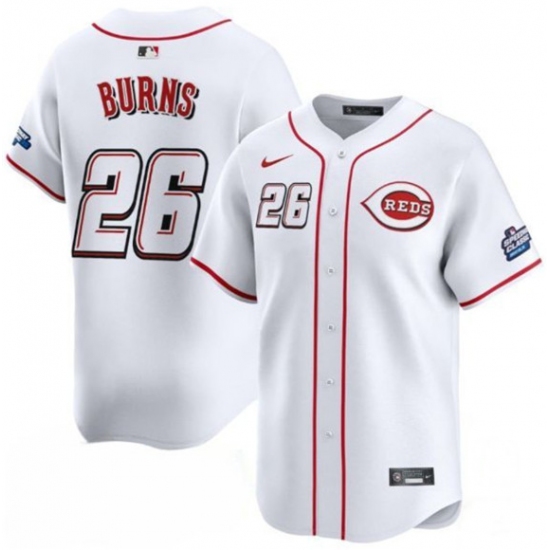 Men's Cincinnati Reds #26 Chase Burns White 2025 Speedway Classic Home Limited Stitched Baseball Jersey - Ujersey