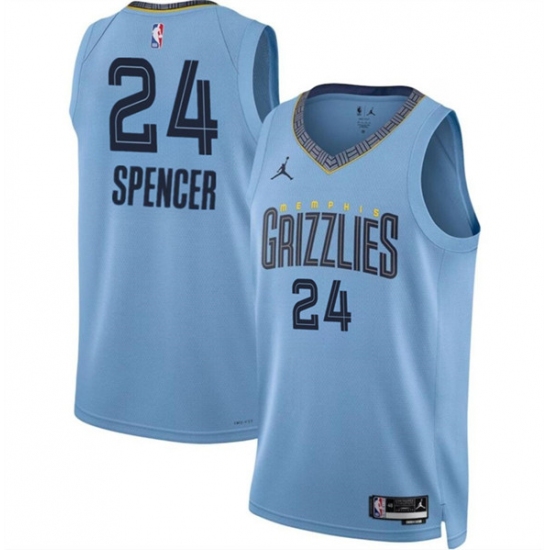 Men's Memphis Grizzlies #24 Cam Spencer Blue 2024 Draft Statement Edition Stitched Jersey - Ujersey