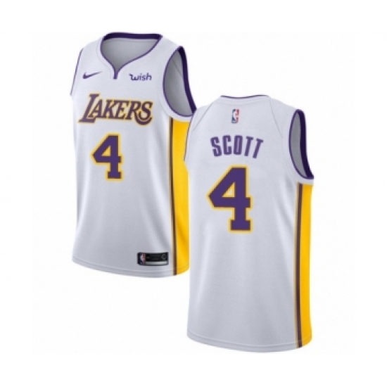 Women's Los Angeles Lakers #4 Byron Scott Authentic White Basketball Jersey - Association Edition - Ujersey