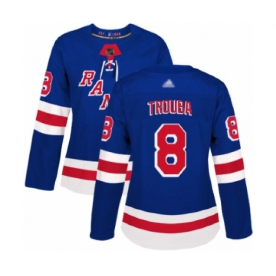 Women's New York Rangers #8 Jacob Trouba Authentic Royal Blue Home Hockey Jersey - Ujersey