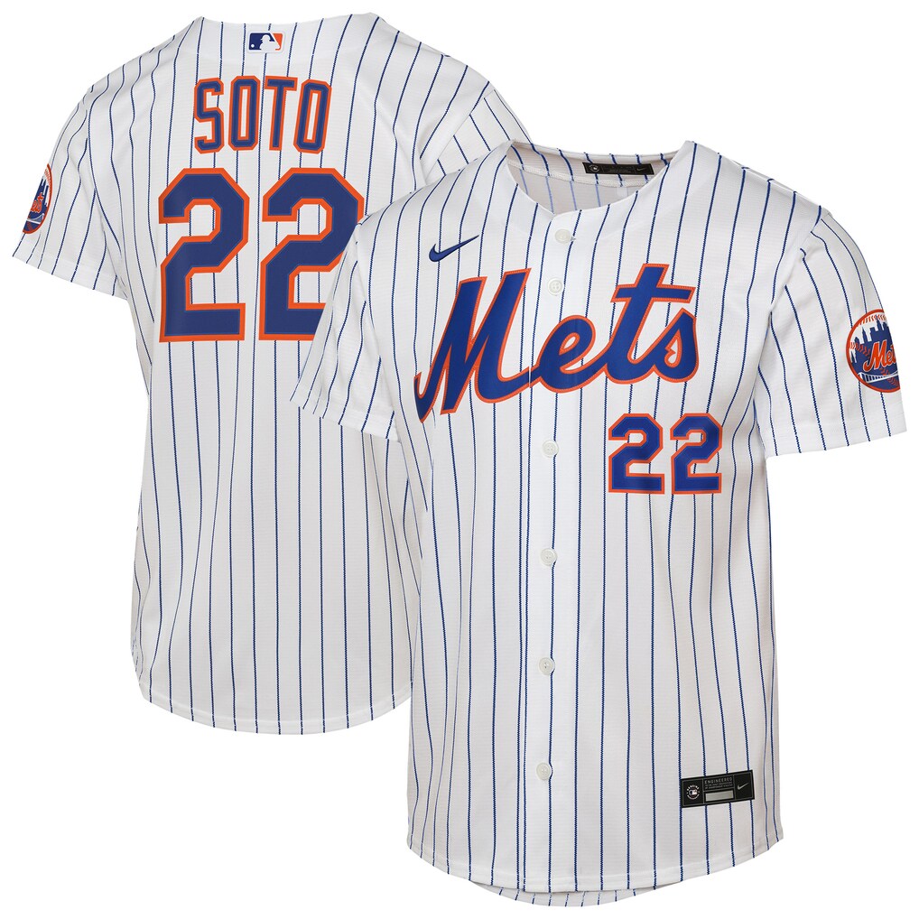 Youth New York Mets Juan Soto Nike White Home Stadium Player Jersey