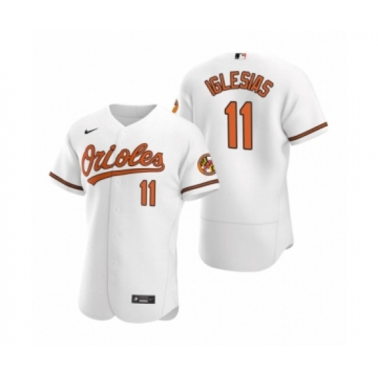 Men's Baltimore Orioles #11 Jose Iglesias Nike White Authentic 2020 Home Jersey - Ujersey