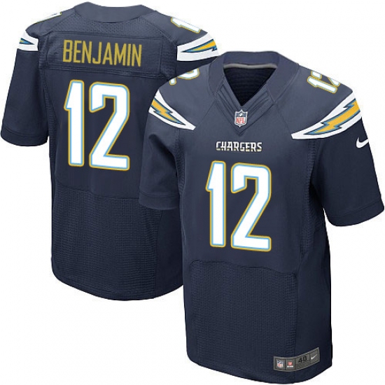 Men's Nike Los Angeles Chargers #12 Travis Benjamin Elite Navy Blue Team Color NFL Jersey - Ujersey