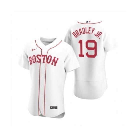 Men Boston Red Sox #19 Jackie Bradley Jr. Nike White Authentic 2020 Alternate Jersey - Ujersey