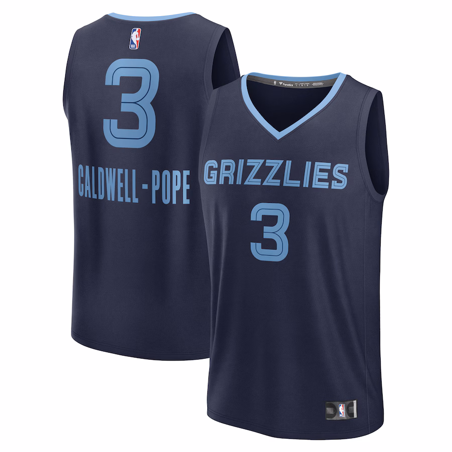 Men's Memphis Grizzlies Kentavious Caldwell-Pope Fanatics Navy Fast Break Replica Player Jersey - Icon Edition - Ujersey