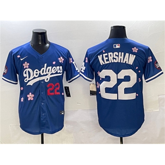 Men's Los Angeles Dodgers #22 Clayton Kershaw Royal 2025 Tokyo Series Limited Stitched Baseball Jersey - Ujersey