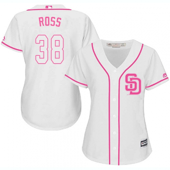 Women's Majestic San Diego Padres #38 Tyson Ross Replica White Fashion Cool Base MLB Jersey - Ujersey