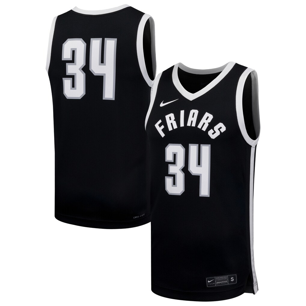 Men's Nike #34 Black Providence Friars Replica Basketball Jersey - U-jersey