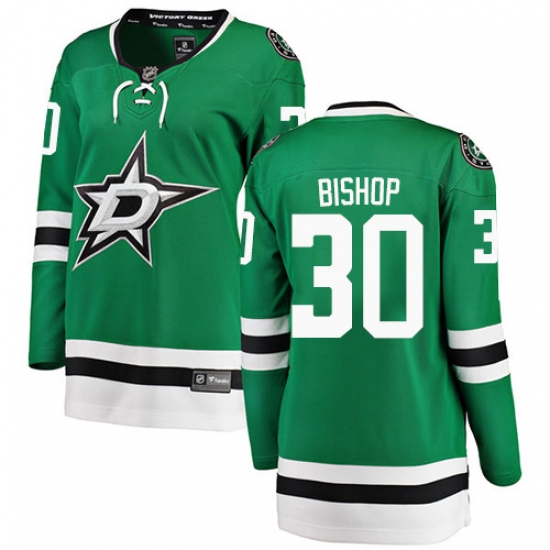 Women's Dallas Stars #30 Ben Bishop Authentic Green Home Fanatics Branded Breakaway NHL Jersey - Ujersey