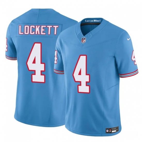 Men's Tennessee Titans #4 Tyler Lockett Blue 2025 F.U.S.E. Throwback Vapor Limited Football Stitched Jersey - Ujersey