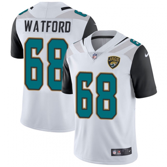 Youth Nike Jacksonville Jaguars #68 Earl Watford White Vapor Untouchable Limited Player NFL Jersey - Ujersey