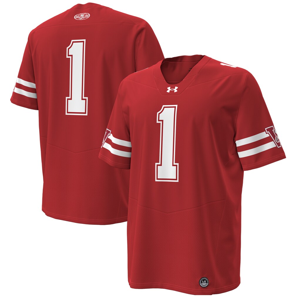 Men's Under Armour #1 Red Wisconsin Badgers 1980 Throwback Home Replica Game Jersey - ujerseystore