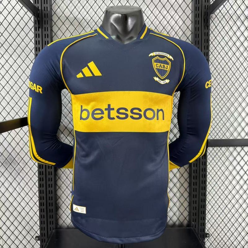 Boca Juniors Soccer Jersey Home Long Sleeve Shirt 2025/26 - Ujersey NHL