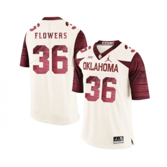 Oklahoma Sooners 36 Dimitri Flowers White 47 Game Winning Streak College Football Jersey - Ujersey