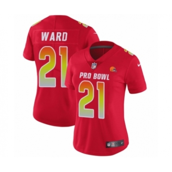 Women's Nike Cleveland Browns #21 Denzel Ward Limited Red AFC 2019 Pro Bowl NFL Jersey - Ujersey