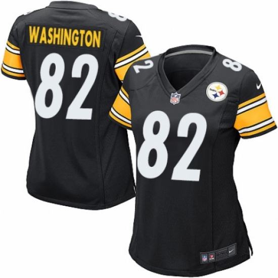 Women's Nike Pittsburgh Steelers #82 James Washington Game Black Team Color NFL Jersey - Ujersey