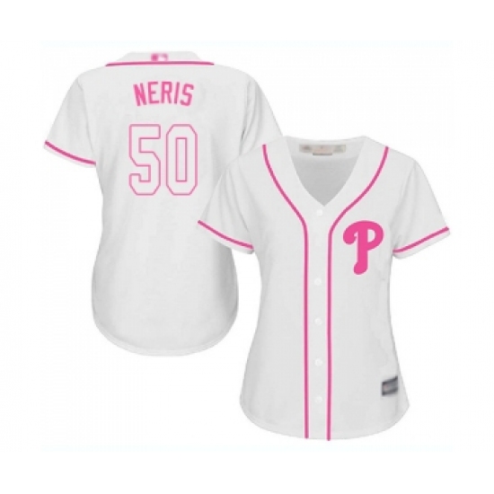 Women's Philadelphia Phillies #50 Hector Neris Replica White Fashion Cool Base Baseball Jersey - Ujersey