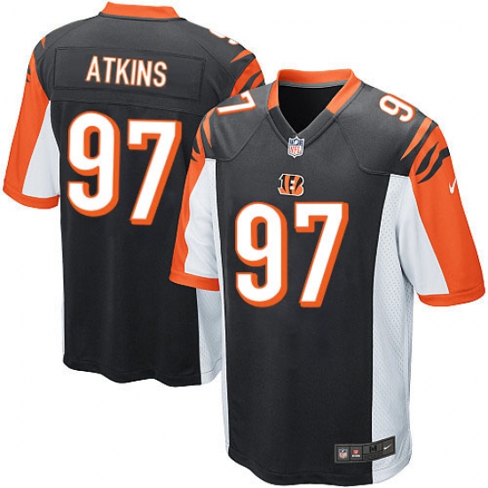 Men's Nike Cincinnati Bengals #97 Geno Atkins Game Black Team Color NFL Jersey - Ujersey