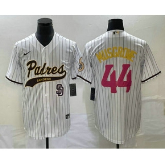 Men's San Diego Padres #44 Joe Musgrove White Pinstripe 2023 City Connect Cool Base Stitched Jersey - Ujersey