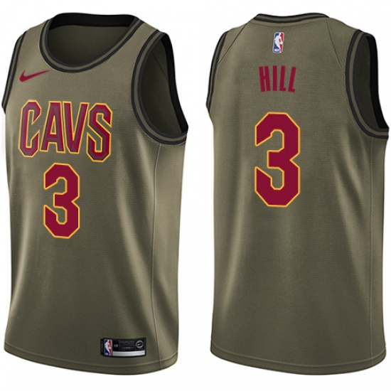 Youth Nike Cleveland Cavaliers #3 George Hill Swingman Green Salute to Service NBA Jersey - Ujersey