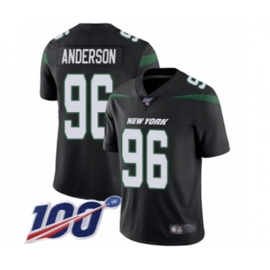 Men's New York Jets #96 Henry Anderson Black Alternate Vapor Untouchable Limited Player 100th Season Football Jersey - Ujersey