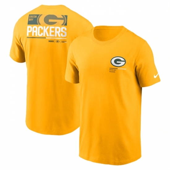 Men's Green Bay Packers Yellow Team Incline T Shirt - Ujersey