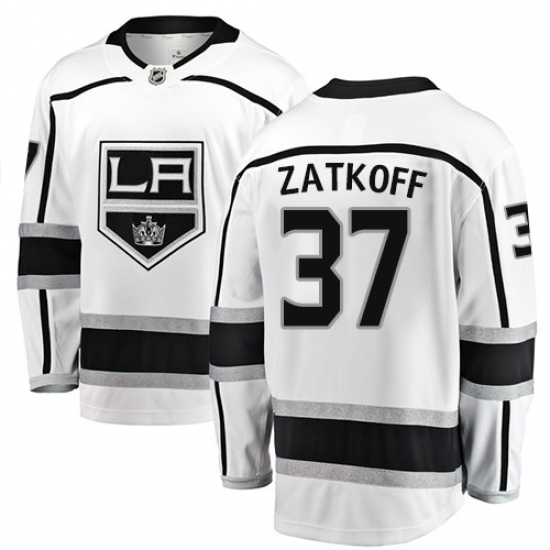Youth Los Angeles Kings #37 Jeff Zatkoff Authentic White Away Fanatics Branded Breakaway NHL Jersey - Ujersey