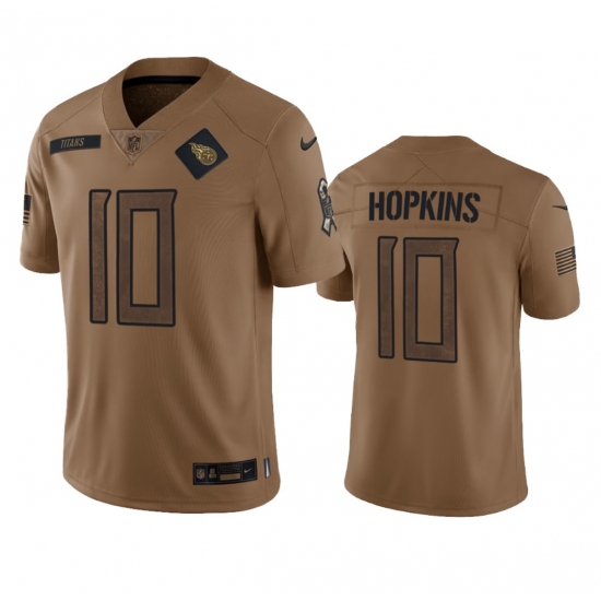 Men's Tennessee Titans #10 DeAndre Hopkins 2023 Brown Salute To Service Football Stitched Jersey - Ujersey