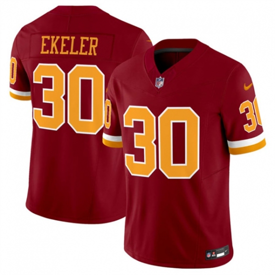 Men's Washington Commanders #30 Austin Ekeler Burgundy 2025 F.U.S.E. Throwback Limited Football Stitched Jersey - Ujersey