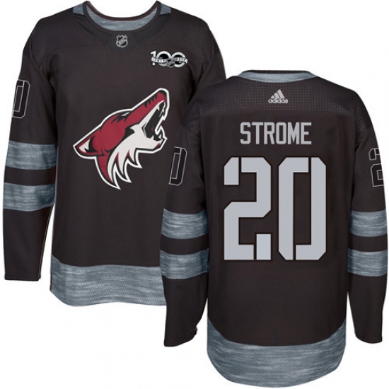 Men's Adidas Arizona Coyotes #20 Dylan Strome Authentic Black 1917-2017 100th Anniversary NHL Jersey - Ujersey