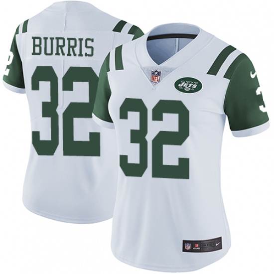 Women's Nike New York Jets #32 Juston Burris White Vapor Untouchable Limited Player NFL Jersey - Ujersey