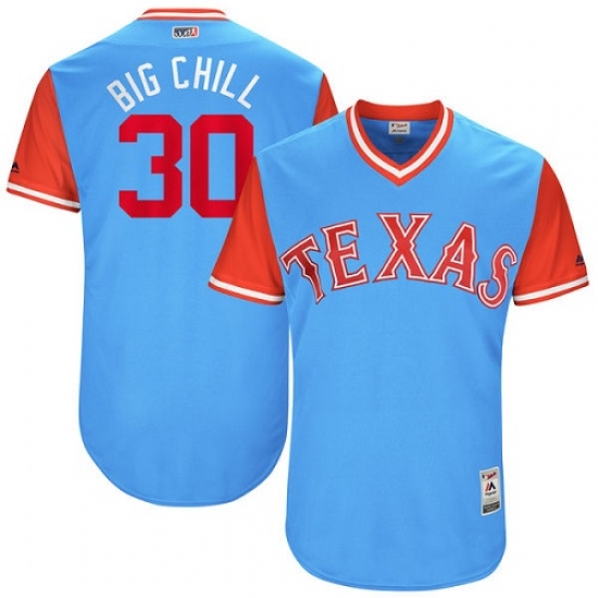 Men's Majestic Texas Rangers #30 Nomar Mazara 