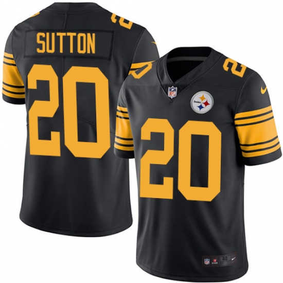 Men's Nike Pittsburgh Steelers #20 Cameron Sutton Limited Black Rush Vapor Untouchable NFL Jersey - Ujersey