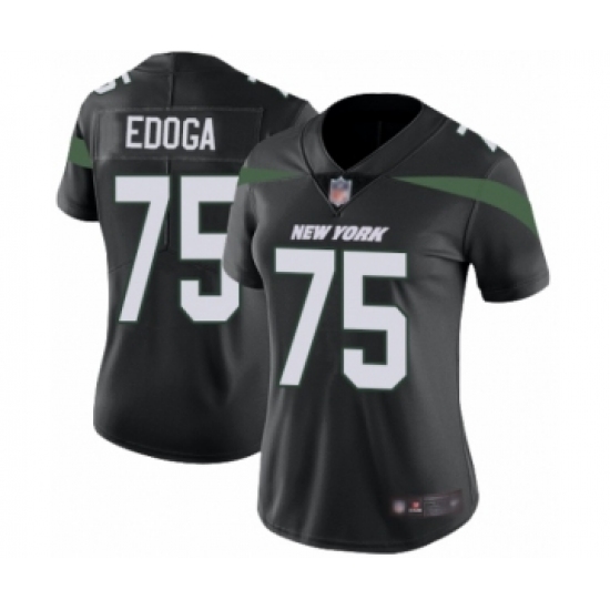 Women's New York Jets #75 Chuma Edoga Limited Navy Blue Alternate Football Jersey - Ujersey