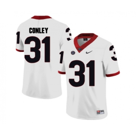 Georgia Bulldogs 31 Chris Conley White College Football Jersey - Ujersey
