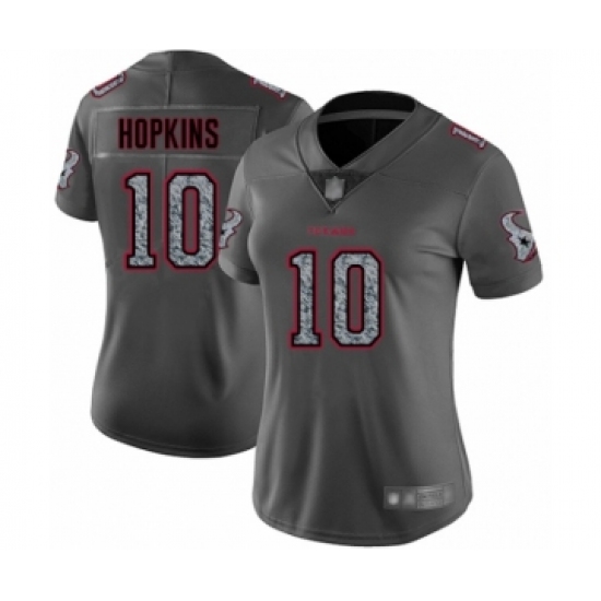 Women's Houston Texans #10 DeAndre Hopkins Limited Gray Static Fashion Football Jersey - Ujersey