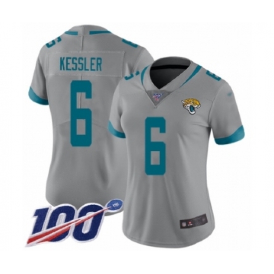 Women's Jacksonville Jaguars #6 Cody Kessler Silver Inverted Legend Limited 100th Season Football Jersey - Ujersey