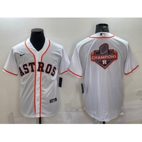 Men's Houston Astros White Champions Big Logo Stitched MLB Cool Base Nike Jersey - Ujersey