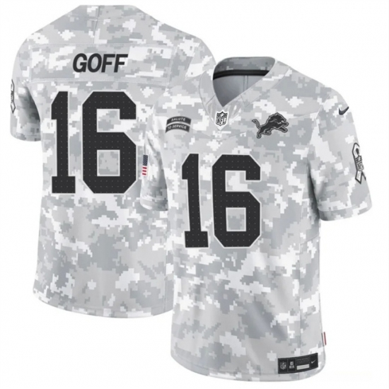 Men's Detroit Lions #16 Jared Goff 2024 F.U.S.E Arctic Camo Salute To Service Limited Stitched Football Jersey - Ujersey