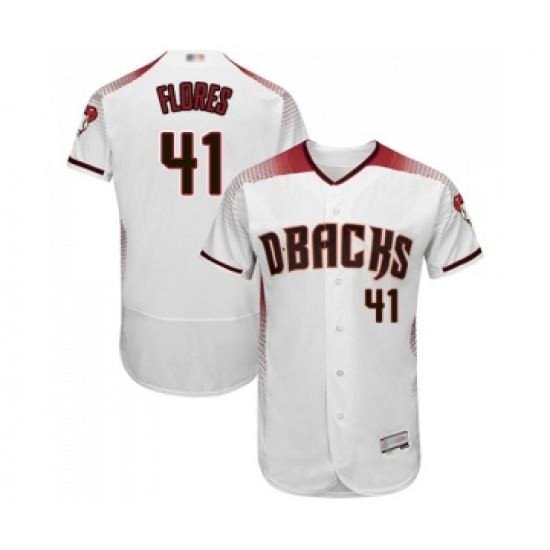 Men's Arizona Diamondbacks #41 Wilmer Flores White Home Authentic Collection Flex Base Baseball Jersey - Ujersey