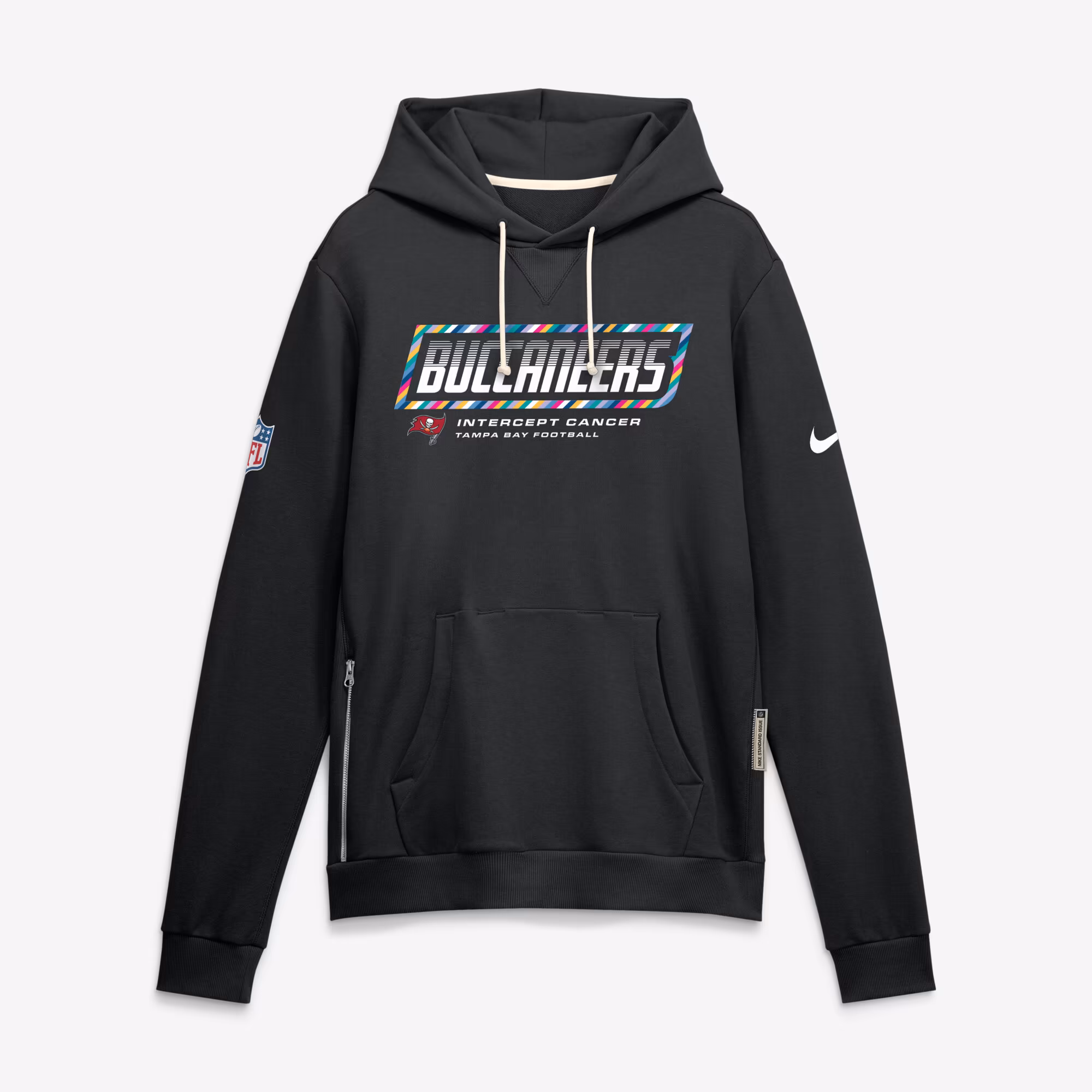 Men's Tampa Bay Buccaneers Nike Black 2026 NFL Crucial Catch Sideline Standard Issue Dri-FIT Pullover Hoodie