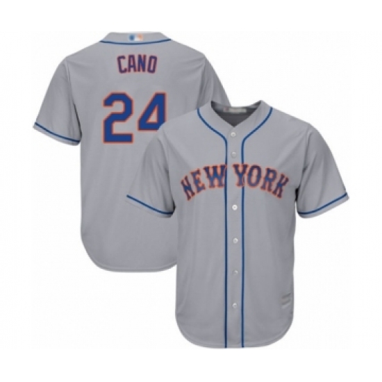 Men's New York Mets #24 Robinson Cano Replica Grey Road Cool Base Baseball Jersey - Ujersey
