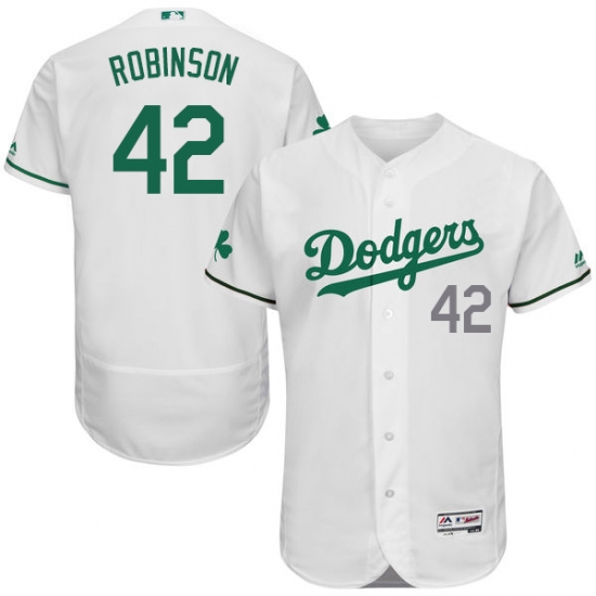 Men's Majestic Los Angeles Dodgers #42 Jackie Robinson White Celtic Flexbase Authentic Collection MLB Jersey - Ujersey